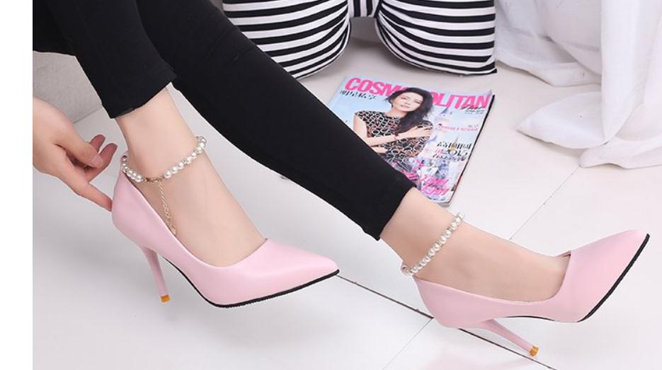 

2019 Women's shoes in Spring and Autumn with New style High heel fine heel pointed end@3016, Black