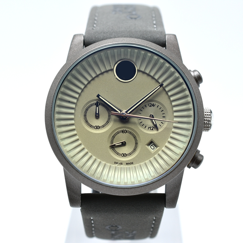 

Drop 42mm chronograph quartz leather band luxury men designer watch day date military mens watches on men wristwatch