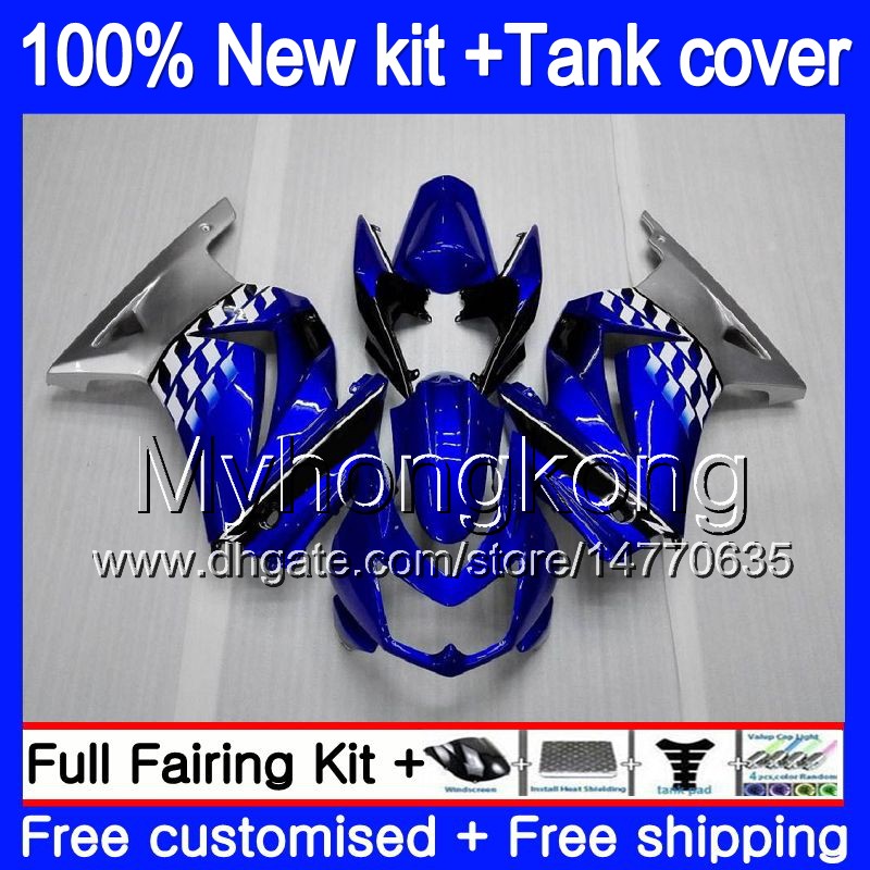 

+Tank For KAWASAKI EX-250 ZX250R 2008 2009 2010 2011 2012 Blue silvery 201MY.39 EX250 ZX 250R EX 250 ZX-250R EX250R 08 09 10 11 12 Fairing, No. 24