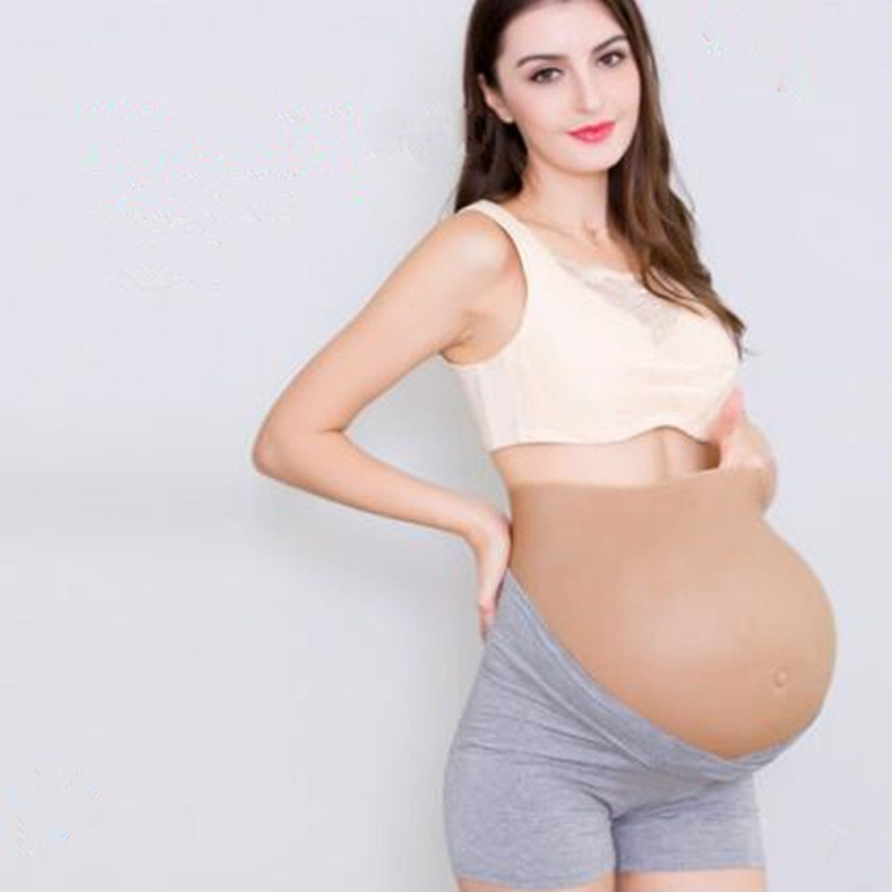 6 7 8 Month Fake Belly Month Pregnant Baby Bump Silicone Prosthetics Tummy 2kg