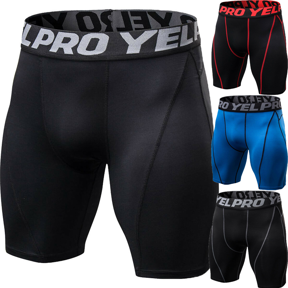 Men's Running Tights Short Reflective Quick Dry Elastic Sports Leggings Compression Gym Fitness Shorts Summer Sweatpants T200605