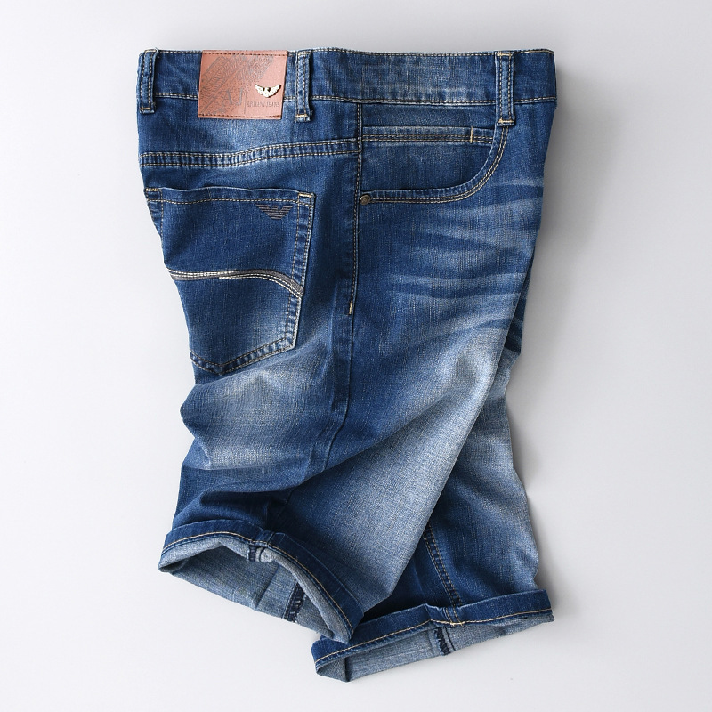 Summer thin cotton stretch five minutes denim shorts male foreign trade big brand young trousers rock revival true Brand jeans