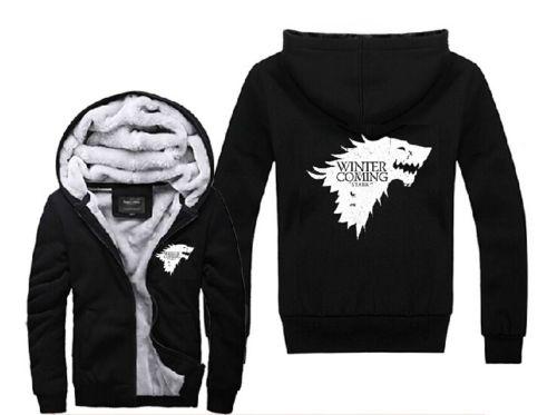 Game of Thrones House Stark Baratheon Cosplay Hoodies Zip Coat Jacket Sweatshirt