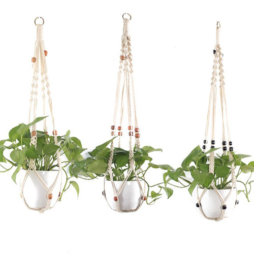 

Macrame Plant Hanger Hook Pot Holder Handmade 100% Cotton Cord Plant Hanger Hanging Basket Holder Simple
