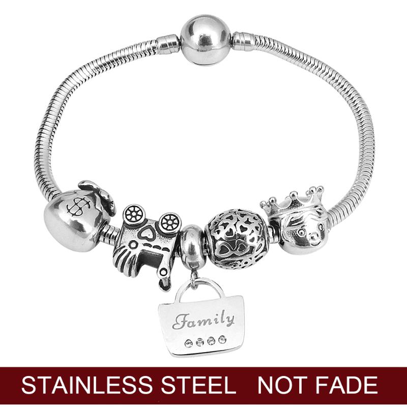 

Pumpkin cart dollar lucky bag & Prince of Fun Collection Charms Bracelet For Women Girl Gift Jewelry