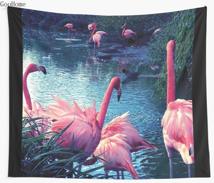 

Flamingos Wall Tapestry Cover Beach Towel Throw Blanket Picnic Yoga Mat Home Decoration