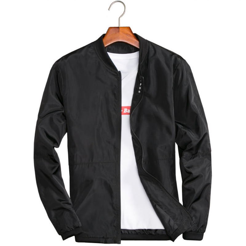 

2019 New Spring Autumn Casual Solid Fashion Slim Men Bomber Jacket Male Baseball Men's windbreaker Jackets Coat Men's Jacket 5XL, Red wine