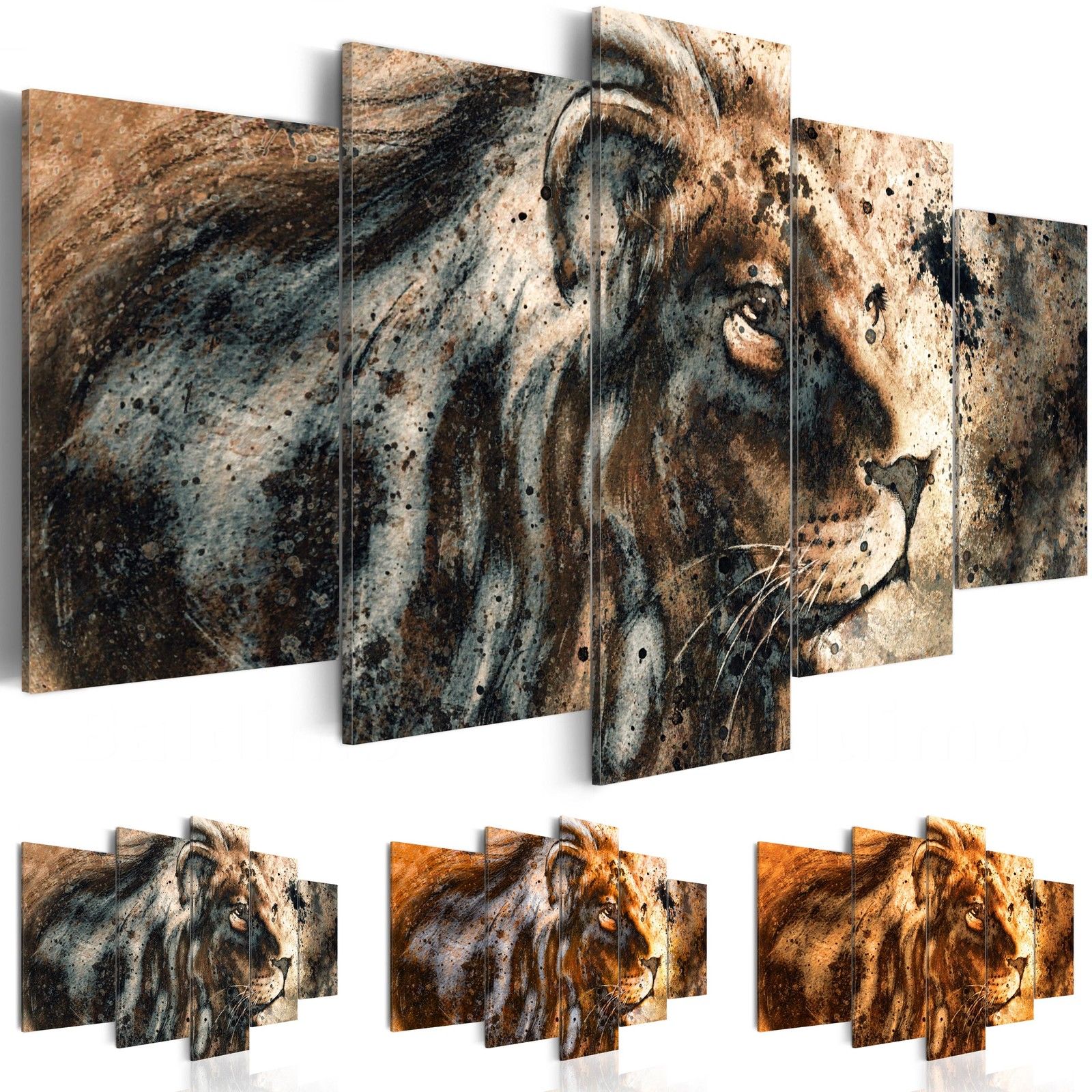 

Canvas Art Print Abstract Modern Wild Animals Lions Painting Home Decoration, Choose Color & Size(No Frame )