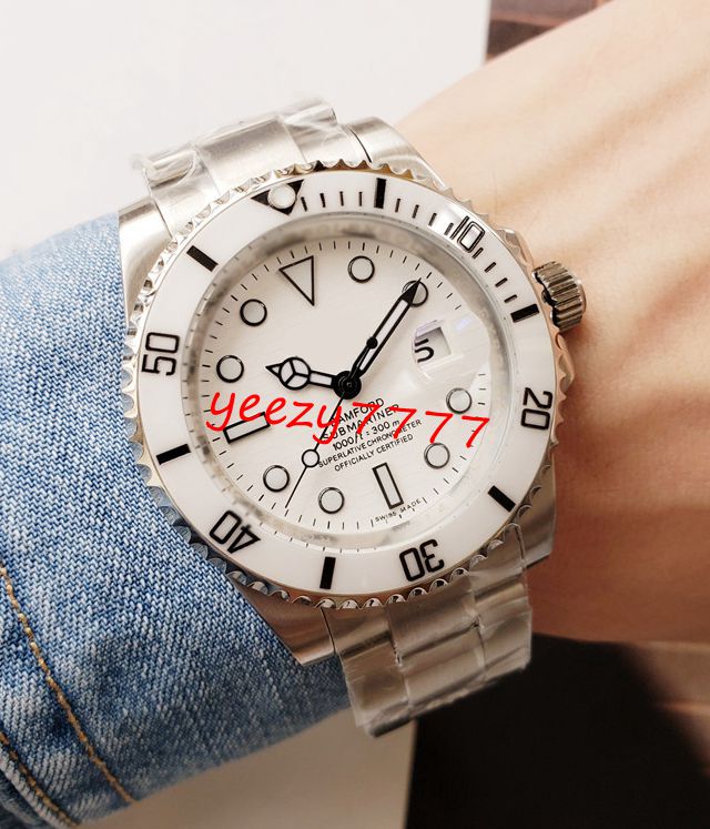 

New mens fashion watches master 116610 116613 116619 Bamford white dial ceramic bezel mechanical automatic movement luxury mens wristwatch, Slivery;brown