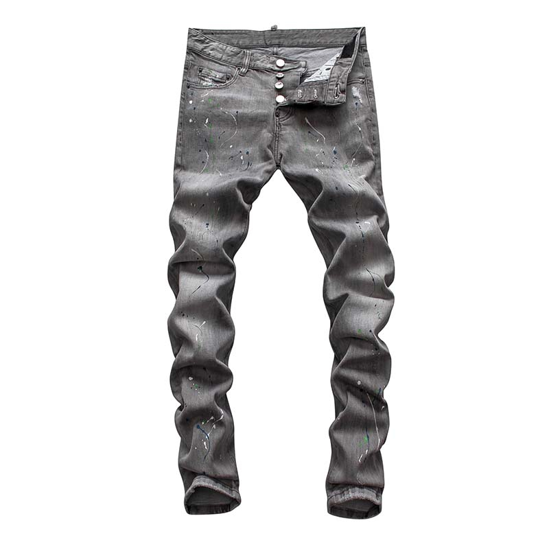 

mens luxury designer jeans denim black ripped pants the best version fashion Italy brand bike motorcycle rock revival slim style, Blue