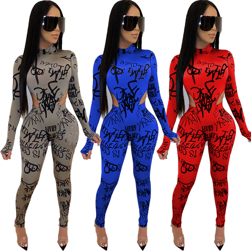 

Women sexy 2 piece set fashion leggings suit letter print long sleeve shirts skinny pants fall winter clothing fashion clubwear 2061, Mix color
