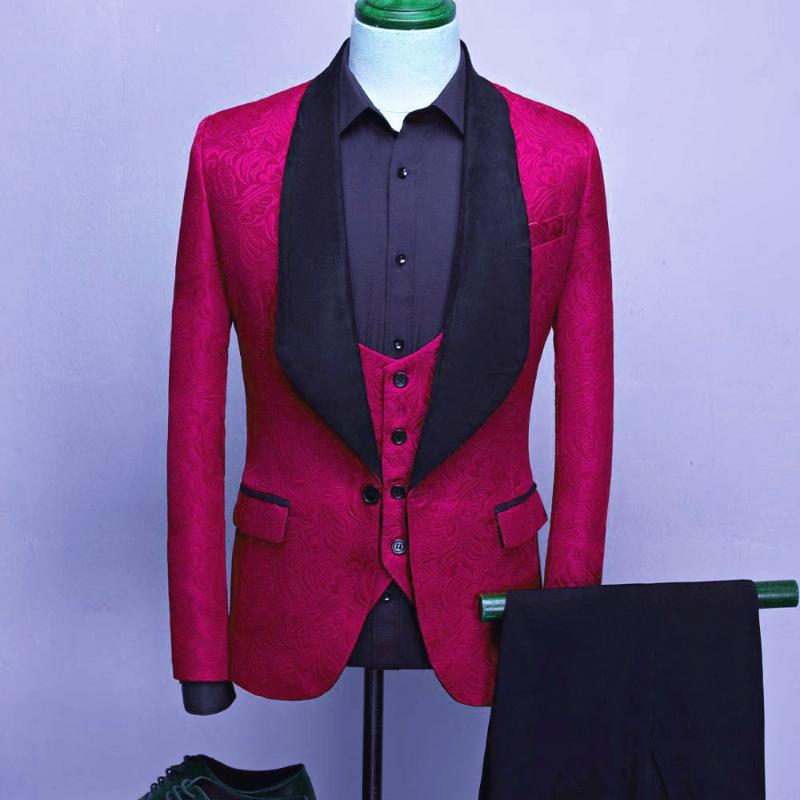 

Handsome Groomsmen Shawl Lapel Groom Tuxedos Mens Wedding Dress Man Jacket Blazer Prom Dinner (Jacket+Pants+Tie+Vest) A166, Same as image