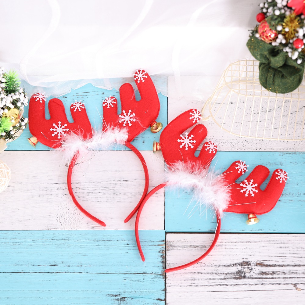 

4PCS/Lot Christmas Antlers Ears with Bells Headband Holiday Makeup Dress Up Props Merry Christmas Decor Tool Navidad