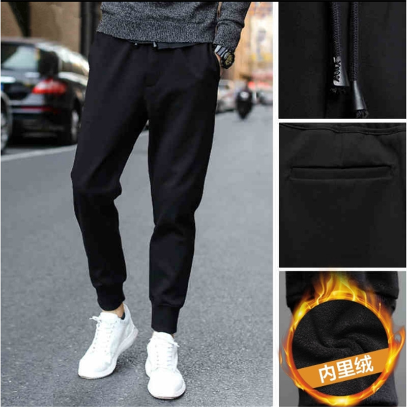 

5XL Pants Men's Sweatpants Winter Warm Harem Fleece Pants Male Plus Size Cotton Sports Trousers Jogger Pencil Men, Z3