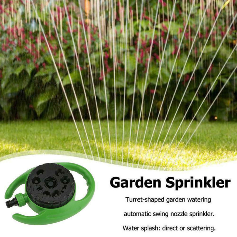 

1Pc Garden Sprinklers Automatic Watering Grass Lawn 360 Degree Circle Rotating Water Sprinkler Nozzles Garden Pipe Hose, Green