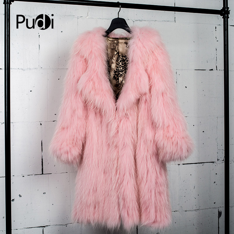 

CT7007 knit knitted 100% Real raccoon fur coat jacket with collar overcoat Russian women' genuine fur coat long style, Pink