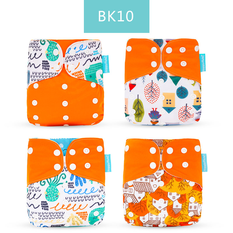 

New 4pcs/set Washable Eco-Friendly Cloth Diaper Adjustable Nappy Reusable Cloth Diapers Fit 0-2years 3-15kg baby, Bk03