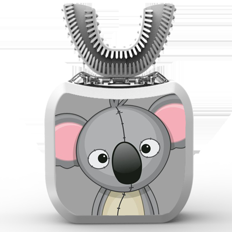 

Cartoon U-shaped children's silicone toothbrush ultrasonic baby rechargeable lazy blue light whitening Koala pattern kis electric toothbrush