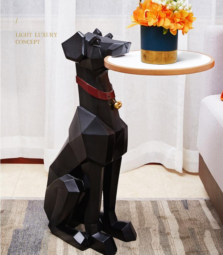Dog table Creative floor furnishing big dog animal living room TV cabinet sofa corner light luxury Nordic home soft decoration-image-553048632
