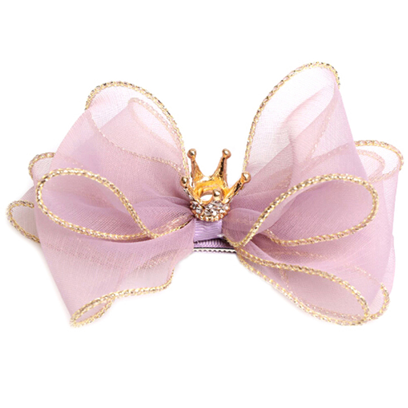 

Kids Children Three-dimensional Organza Bow Hairpin Crown Top Hair Clips Flower Crown Ornaments Hairpin Hair Accessories Hot, Black