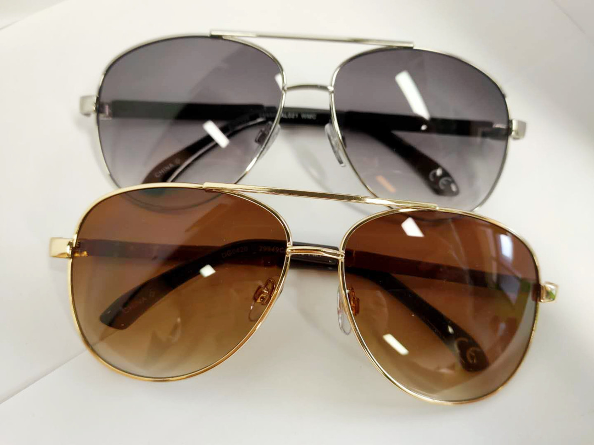 Sunglasses mens and womens fashion retro full frame metal material silver gold frame two in one hinge leather 10p sunglasses for men wayfa