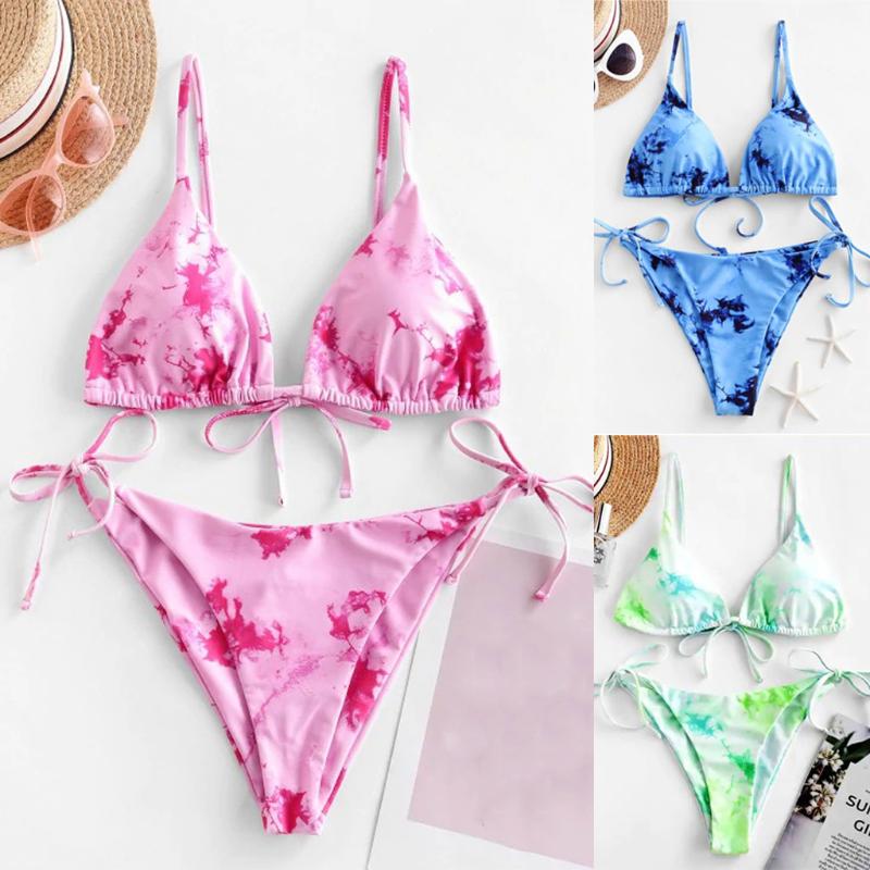 

Women Push Up Gradient Print Two Pieces Sexy Bikini Swimming Set Beachwear Swimsuit Swimwear Women Bikini FD