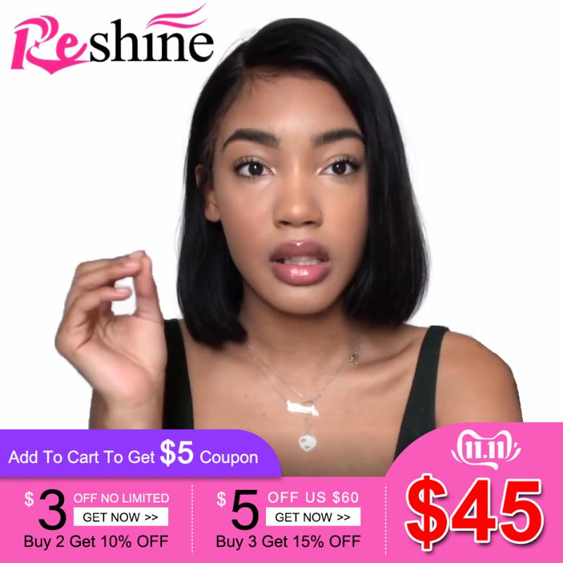 

Straight Short Human Hair Wigs For Women 150% Density Straight Bob Lace Front Wigs Reshine Brazilian Lace Front Human Hair, As pic