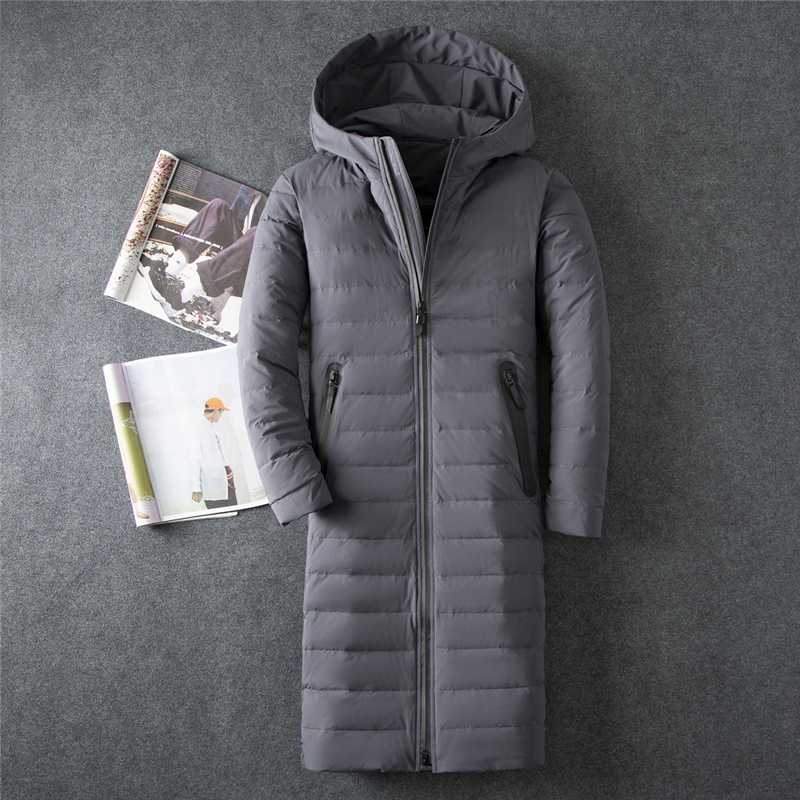 

2019 White Duck Down Jacket Men's Winter Coat Hooded X-Long Down Parka Brand Clothing High Quality Russian Winter Jackets, Blue