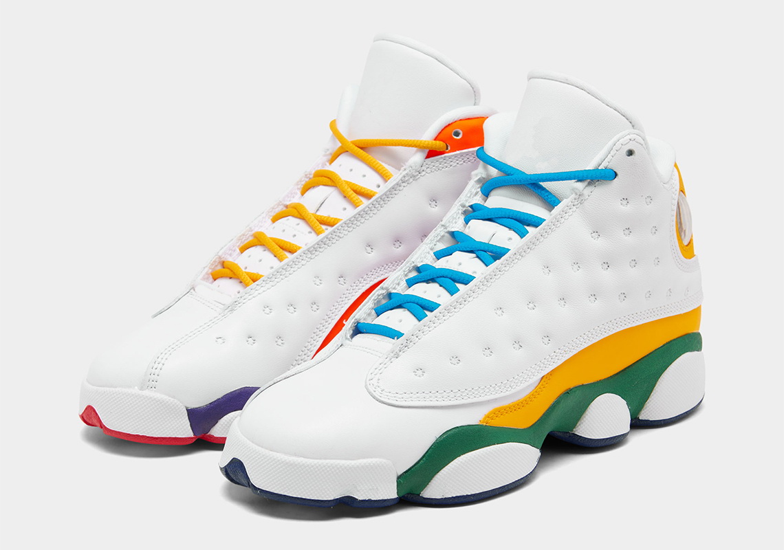 

2022 Jordon-13 GS Playground kids shoes for sale boys Aurora Green Digital Pink Basketball shoe size28-35