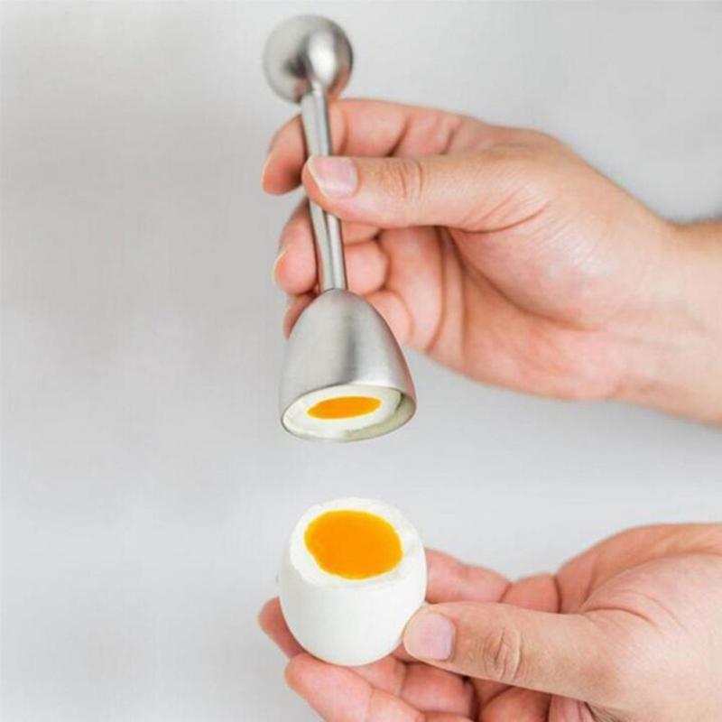 Cortador de Huevos de Acero Inoxidable Topper Galleta de Huevo para Huevo Duro Suave Kuuleyn Abridor de Huevos Acero Inoxidable