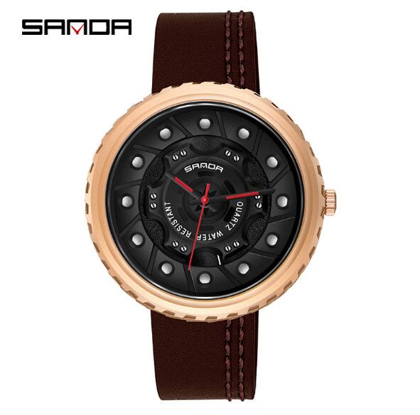 

New Watches Men's Belt Business Quartz Hollow Large Dial Fashion Personality Trend Watch