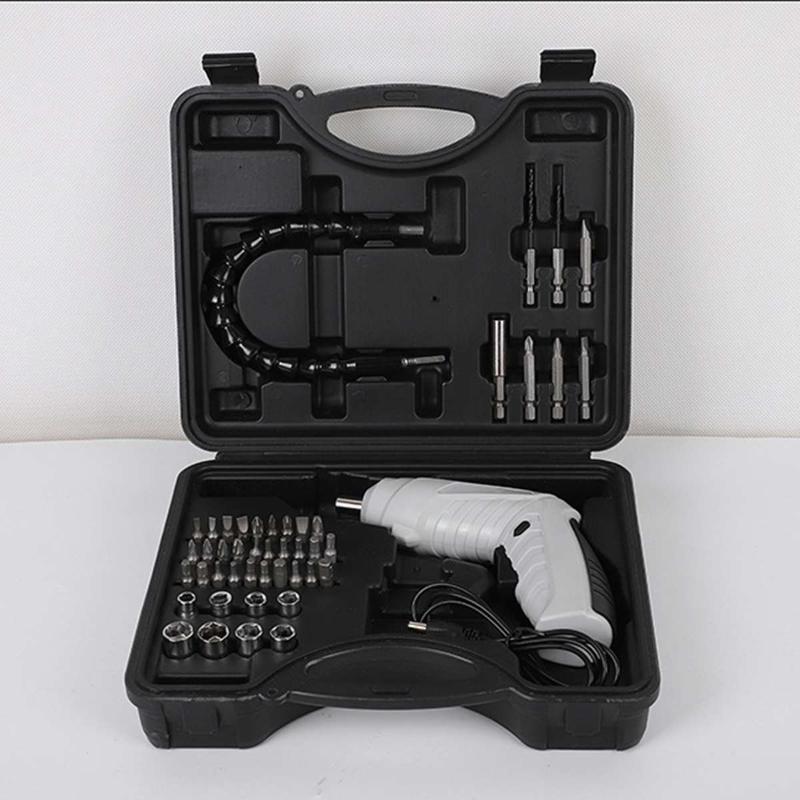 

Multi-functional USB Cordless Electric Screwdriver Household Lithium-Ion Rechargeable Drill/Driver Power Tools Kit with Light