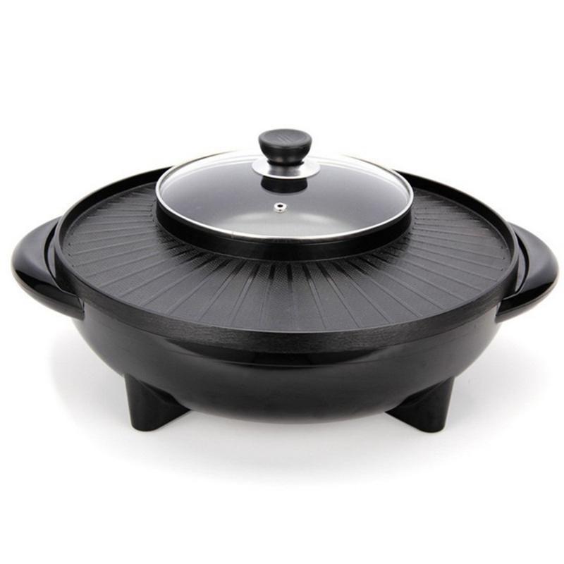 

DMWD 220V 1700W 5 Gear Smokeless Electrical Roasting Pan With Small Soup Pot 2 In 1 Non-stick BBQ Machine For 3 People