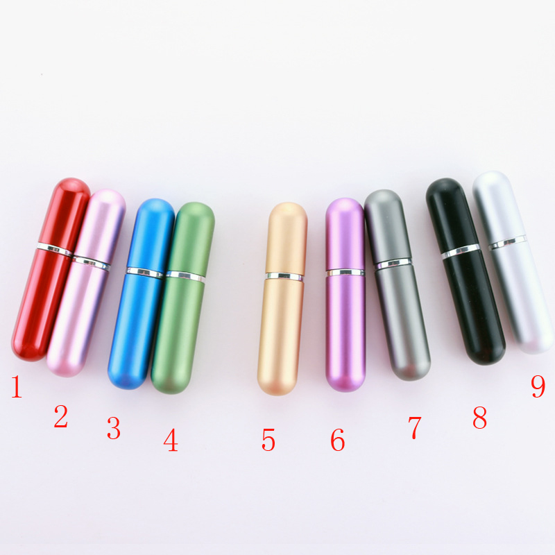 

High Quality 5ml Aluminum Glass Perfume Bottles Mini Portable Travel Refillable Atomizer Bottle For Spray Scent Pump Case