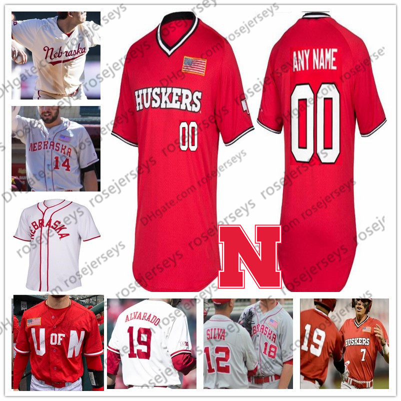 

Custom Nebraska Cornhuskers 2019 College Baseball Gray White Red Stitched Any Number Name 4 Alex Gordon 2 Jaxon Hallmark huskers NCAA Jersey, 2019 red