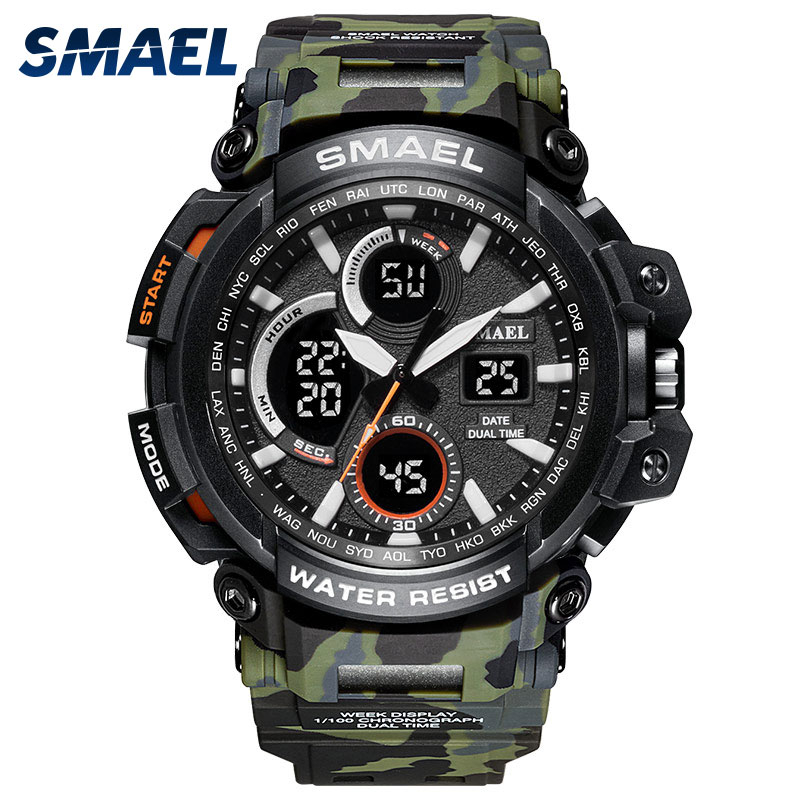 

New Military Watch Sport Waterproof Digital Watch LED Male Clock Men Watch Funcional with Date 1708B Outdoor Sport Watches Men LY191213, Red