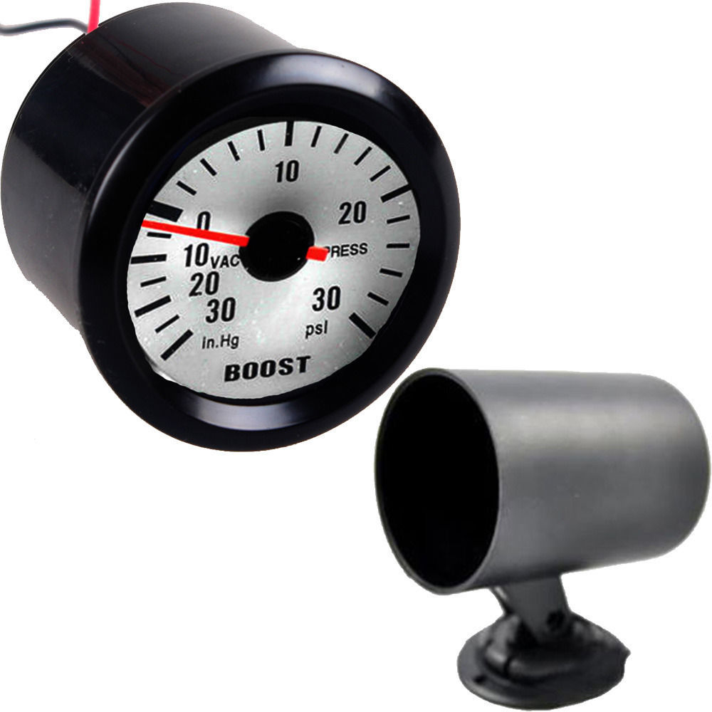 

Universal 2" 52mm Black Shell Car PSI Turbo Gauge Blue LED PSI Turbo Pressure Gauge Car Clock Auto Meter + Holder