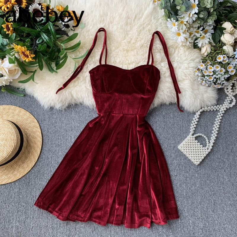 

Elegant Vintage Gothic Spaghetti Strap Dress 2019 Early Fall Basic Women Short Party Dresses Slim High Waist Mini Dress, Black