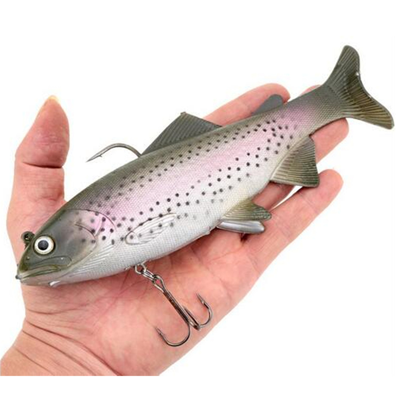 

Top Hook Deluxe Special Swimbaits 20cm-8inch 130g unsurpassed realism and action 3-D fish Soft Bady Trout Swimbaits with trailer hook