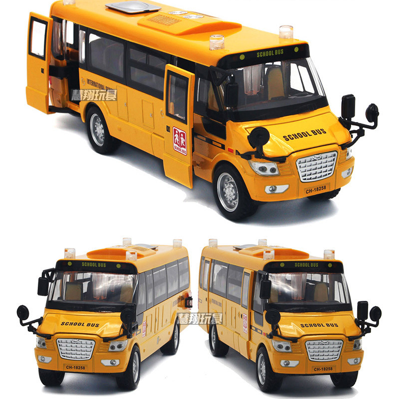 

Diecast Alloy Yellow United States School Bus Model Cars Kids Toy, Big Size 1:32 Scale, with Light& Sound, Music, Pull-back, Ornament, Christmas Kid Birthday Boy Gift 2-1