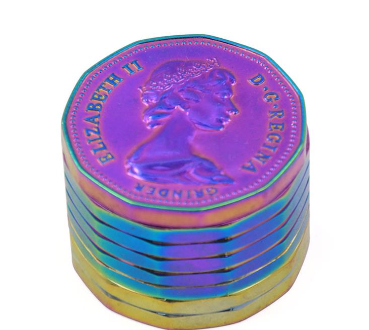 

New Type of Three-Layer Zinc Alloy Smoke Grinder Wholesale of Smoke Fittings with 42MM Canadian Coins
