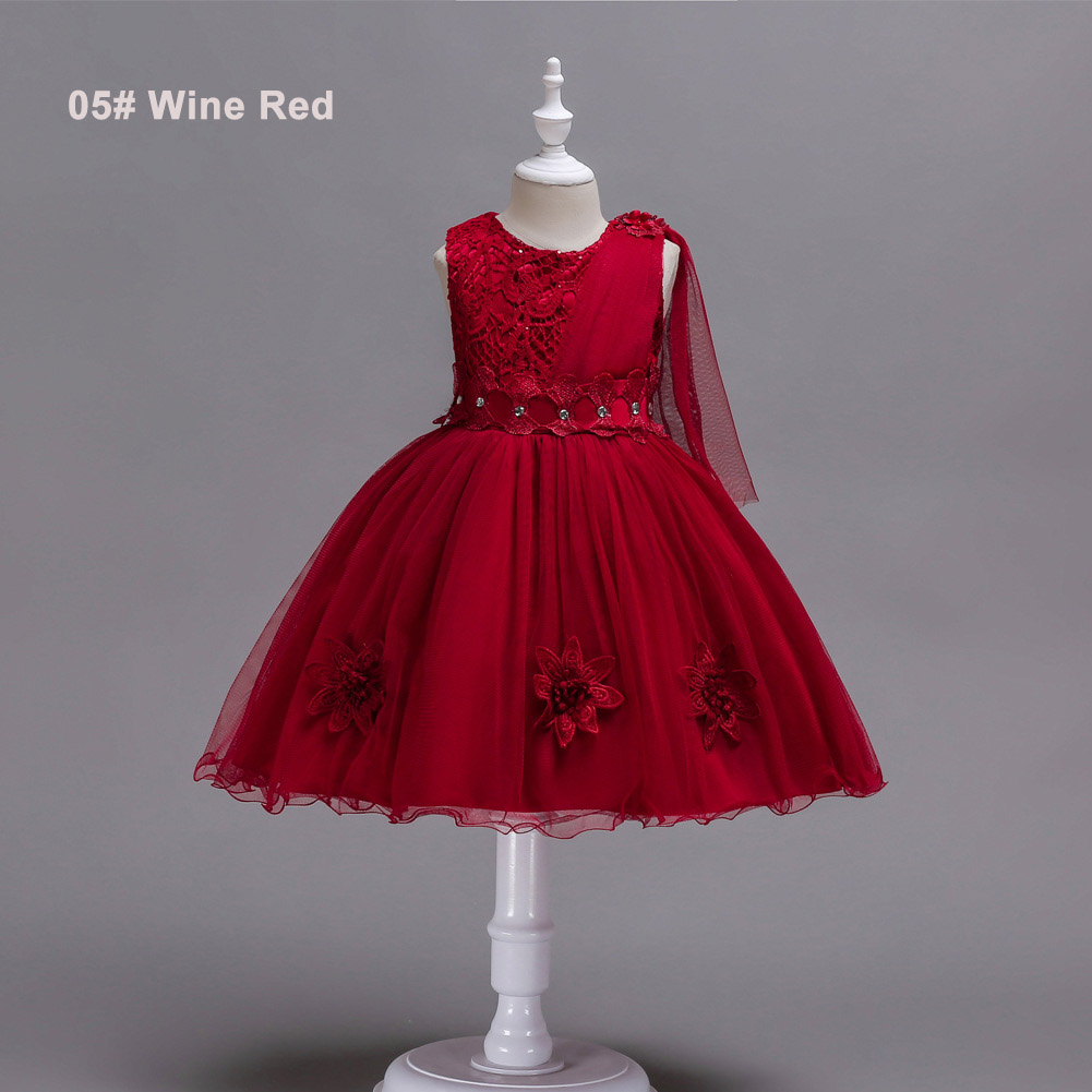 crimson flower girl dresses