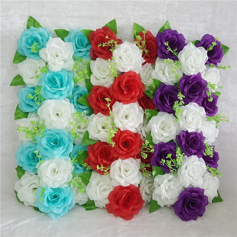 

1pcs simulation rose silk flower wall wedding decoration road lead rose artificial flower stand platform silk wreath wall, Pink