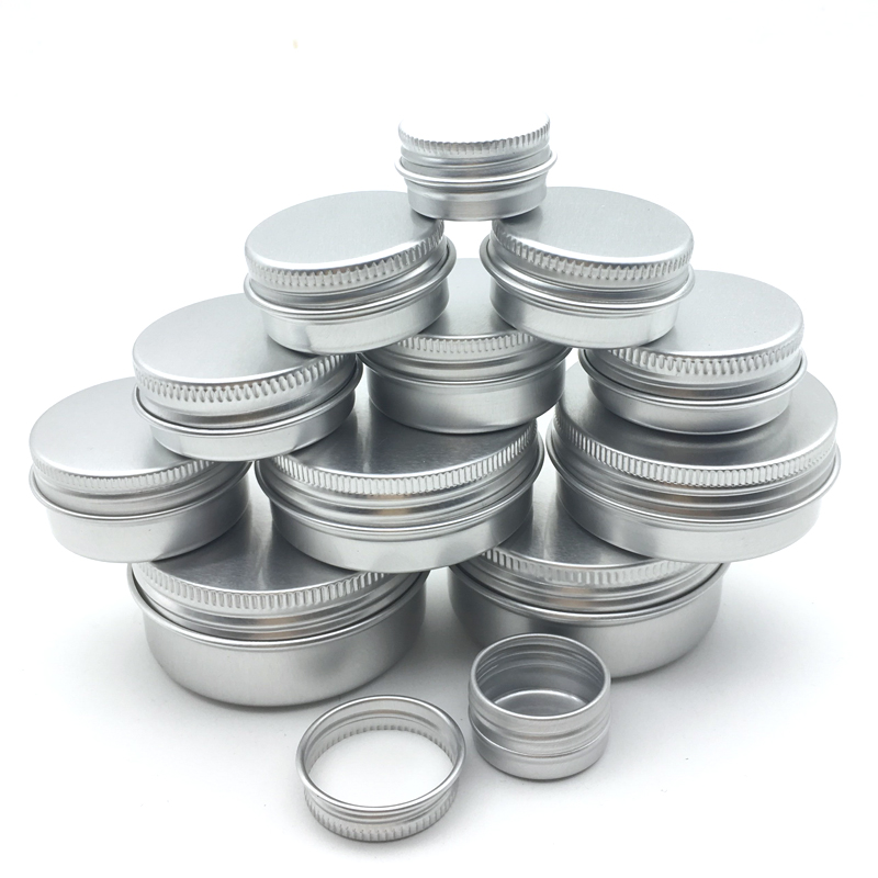 

5g 10g 15g 20g 30g Empty Aluminium Cosmetic Containers Pot Lip Balm Jar Tin For Cream Ointment Hand Cream Packaging Box