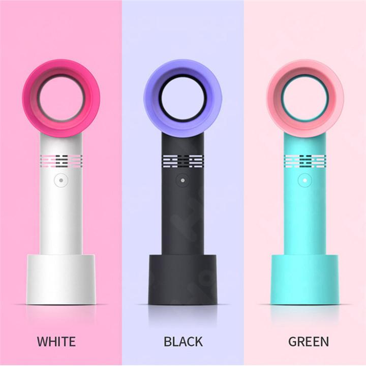 

Portable Handheld Mini Bladeless Fan Leafless Handy Cooling Mute USB Rechargeable Travel Office Home 3 Colors