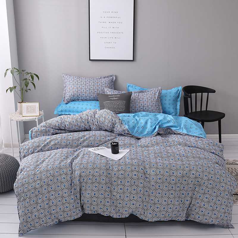 

Classic Bedding Set Quilt Duvet Cover Sets King Queen Double  Full Size Blue Geometry Bed Linens Comforter Covers Bed Linens, Liuli