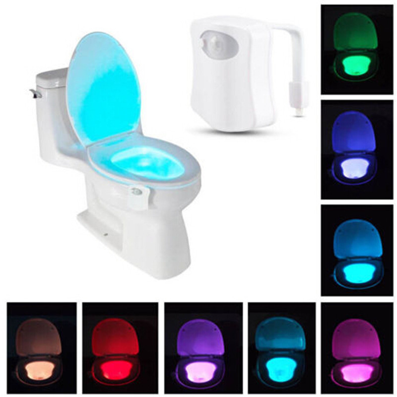 

New Toilet Night Light LED Sensor Motion Activated Toilet Bathroom Washroom Night Lamp Toilet Bowl Light Sensor Seat Nightlight ST418