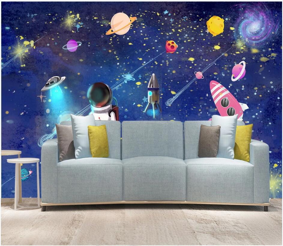 

3d wallpaper custom photo Hand drawn cartoon sky city universe starry sky background wall home decor living room wallpaper for walls 3 d, Non-woven wallpaper