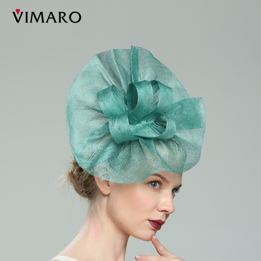 2020 Wholesale Teal Hair Fascinators Hats For Women Elegant