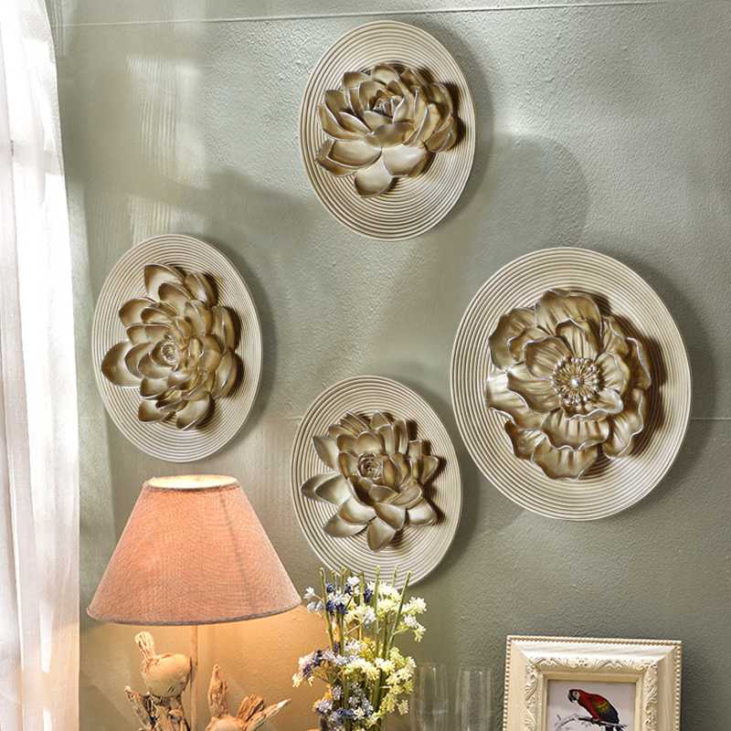 

European Wall Hanging Resin Plates Decor Creative Flower Pattern Home Decoration Handicrafts Wall Decorative Mural Accessories